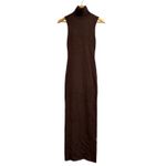 Helsa Aadi Turtleneck Sleeveless Knit Bodycon Chocolate Old Money Maxi NWT S Photo 1
