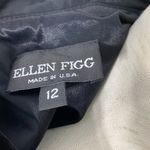 VINTAGE 90s ELLEN FIGG Black Velvet Shirt with Satin Trim Size 12 Photo 7