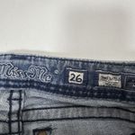 Miss Me Rhinestone Studded Black Faux Leather Style JW5307B6 Bootcut Jeans 26 Photo 2