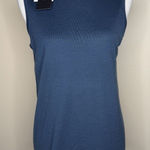 Carlisle NWT  COLLECTION Cashmere Navy Knit Shell Tank Top Sleeveless Womens Sz L Photo 0