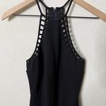 NBD NWT  Black Maxi Dress High Neck Lattice Cutout High Slit Womens Size S Photo 1