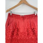 Baraschi Women's Red Embroidered Pockets Pleated Above Knee A Photo 4