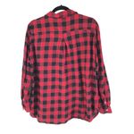 H&M Womens Flannel Shirt Cotton Button Down Buffalo Plaid Red 14 Photo 1