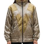 Vintage Edelweiss Ski Jacket Floral Rose Print Gold Women's Jacket Size M Photo 0