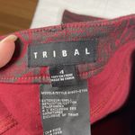 Tribal Pants Womens Size 4 Red Black Denim Slim Straight Stretch Animal Print Photo 4