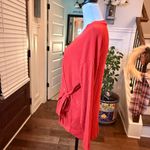 Hummingbird Anthropologie  EUC Ribbed Rust Red Wrap Cardigan Sweater Photo 3