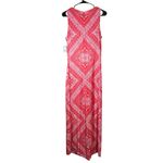 Jessica Howard Maxi Dress Red Womens Size 12 Bandana Print Jersey Sleeveless NEW Photo 4