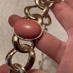 New York And Company Signed NY Gold Tone / Pink Costume Necklace Adjustable Length Photo 9