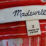 Madewell  DAISY SIDE BUTTON SKIRT IN RETRO STRIPE LIPSTICK RED KNEE LENGTH 2 Photo 8