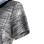 Shelby & Palmer  Size 12 Black White Tweed A-Line Dress Short Sleeve Buttons Zip Photo 3