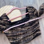 ZARA  corset tulle long sleeve ruched crop‎ top women’s size S Photo 4