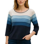 Talbots Petites Shades of Blue Knit Sweater Photo 0