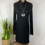 Anthropologie Postage Stamp Black Long Sleeve Turtleneck Knit Dress M Photo 1