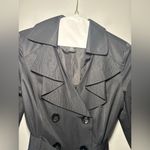 London Fog Women's Black Double-Breasted Belted Collared Trench Size Small Photo 4