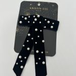 Kristin Ess "The Pearl" Black Velvet Bow Slide Photo 4