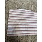 American Eagle American‎ Eagle Women Junior Pink Striped Ribbed Tank Crop Top Size Large Photo 1