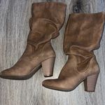 Francesca’s Tan Slouchy Heeled Boots Size 6 Medium Photo 0