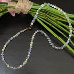 Vintage Clear Aurora Borealis AB Crystal Czech Fire Beads Enamel Clasp Necklace Photo 0