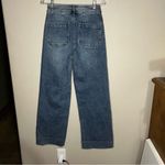 Oak Oat New York High Rise Square Pocket Wide Leg Raw Hem Denim Jeans Photo 6