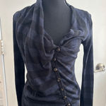 All Saints Spitalfields Asymmetrical Tufted Sweater Cardigan 10 Y2K whimsigoth Photo 0