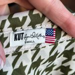 Kut From The Kloth Women's Green And White Houndstooth Blouse Size S Photo 6