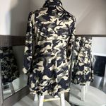 Source Unknown Elegant Black, cream, & green camouflage Long Sleeve Dress Photo 6