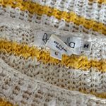 Rafaella Knit Top Womens M Yellow Striped Textured Cottagecore Preppy Coastal Photo 5