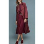 Anthropologie Cabernet Trench Coat Ruffle Hem Duster French Mauve EUC Size XL Photo 1