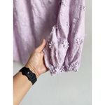 Ann Taylor 3D Floral Applique Embroidered Ruffle Neck Puff Sleeve Top Size Large Photo 8