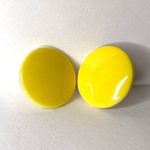 Vintage Womens Circle Stud Fashion Earrings 70s 80s Metal Yellow Photo 4