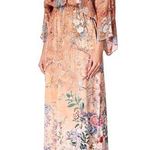 Camilla Orange Fooral Split Pocket Maxi Long Sleeve Size Small Dress Photo 0