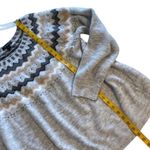 Tribal Fair Isle Gray Nordic Icelandic Raglan Pullover Sweater Size 3X Photo 8