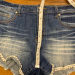Altar'd State  Denim Shorts Womens Size 29 Pom Trim Distressed Blue Jean‎ Shorts Photo 7
