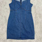 Free People Lia Stretch Denim Mini Dress Cap Sleeve Bodycon Stretch Size SP Photo 5