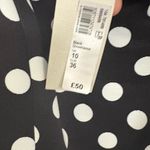 River Island  Black And White Polka Dot Belted‎ Dress Size 6 Photo 7