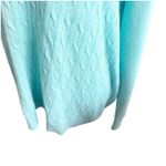 Talbots Cable Knit Crewneck Sweater Teal Size 2X Button Shoulder Photo 4