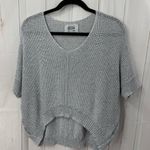 Brand Bazar Women’s One Size Silver Metallic Cropped Sweater Short Sleeve Photo 0