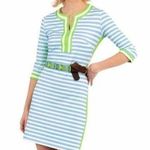 Gretchen Scott Designs The Hinkley Jersey Split Neck Dress Size Large Blue Photo 0