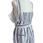 Charter Club  Linen Cotton Blue White Stripe Wide Leg Jumpsuit 8 Photo 7