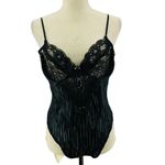 Vintage Black Satin Lace Sexy Teddy Lingerie Large Womens Photo 8