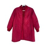 Vintage Mid Length Quilted Coat in Red Size Medium Oversized Small Photo 8