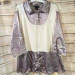 Lane Bryant 2-1 blouse rib knit vest satin polka dot top women’s plus size 26/28 Photo 10