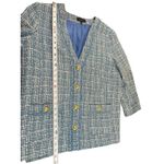 Talbots Women’s 14 Blue Tweed Button Up Blazer Jacket Lined Gold Buttons Bouclé Photo 7