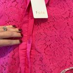Fate NWT hot pink lace collared top size small Photo 9