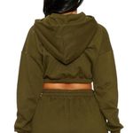 Naked Wardrobe  Stay Chillin Cropped Hoodie Green Small Photo 1