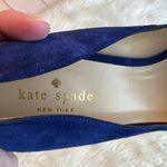 Kate Spade Heels | New York Dreamer Blue Suede Heart Peep Toe Pumps Size 8 1/2 B Photo 3