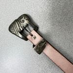 Jenny & The Boys Leather Belt Womens Medium Pink Metal Buckle Embossed Fringe Photo 1