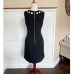 Eliza J  Black Sleeveless‎ Sheath Fit And Flare Pleated Cutout Mini Dress Photo 7