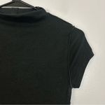 We The Free Free People/ Lola Black Short Sleeve Mock Neck Tee/Top Photo 4