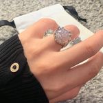 Silver ring Gem ring high end noble ring light pink color ring pink gem ring lava ring Photo 1